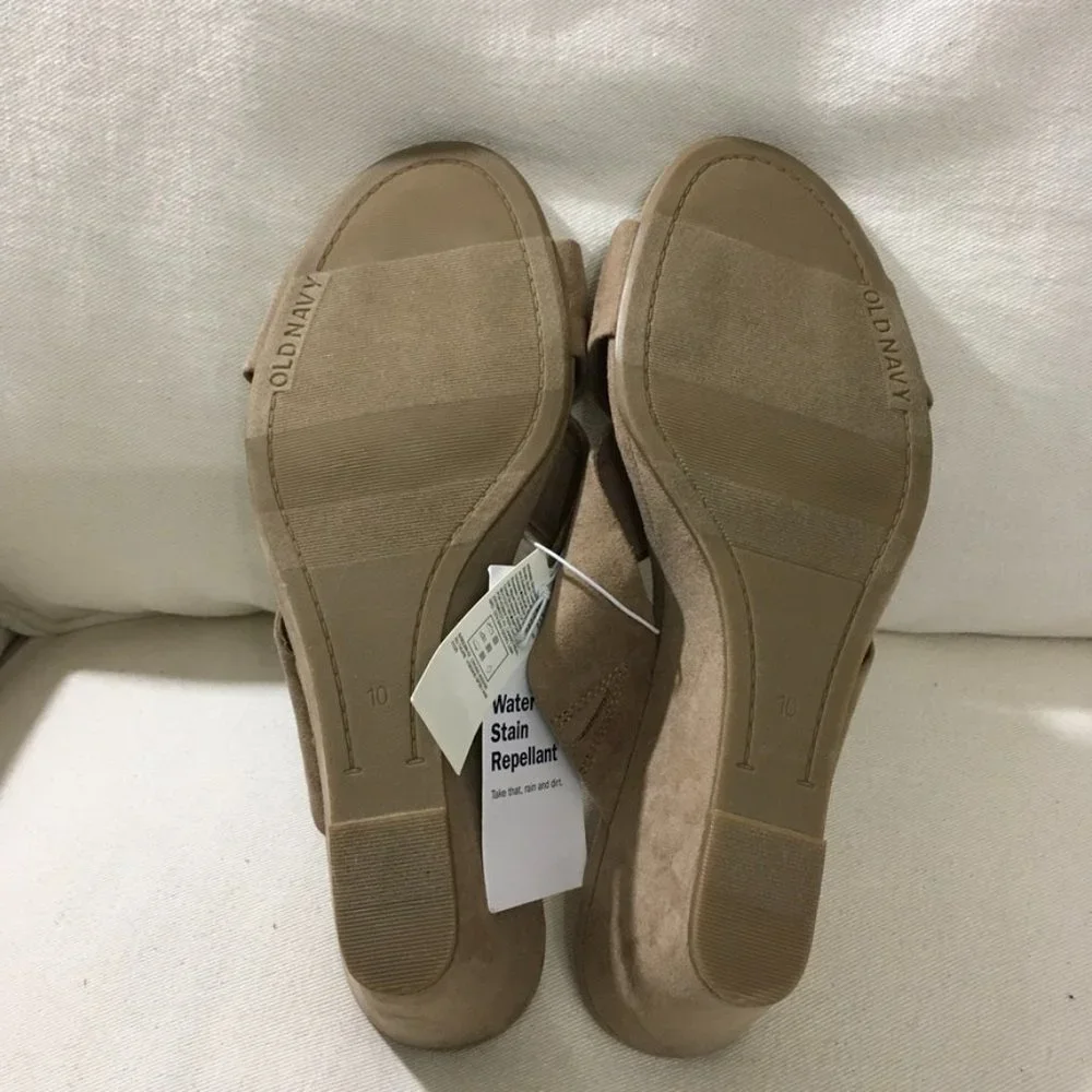 Old Navy Faux Suede Cross Over Slides Sz 10